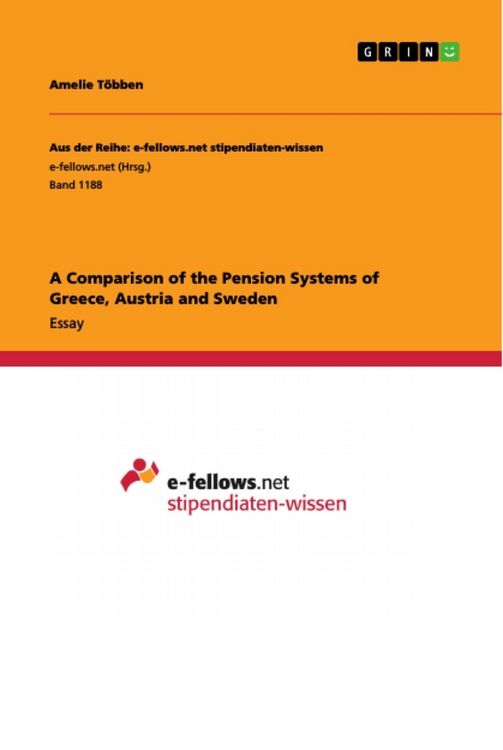 Produktbild: A Comparison of the Pension Systems of Greece, Austria and Sweden