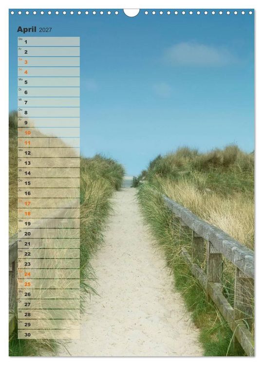 Produktbild: Zwischen D&uuml;nen und Watt / Geburtstagskalender (Wandkalender 2027 DIN A3 hoch), CALVENDO Monatskalender