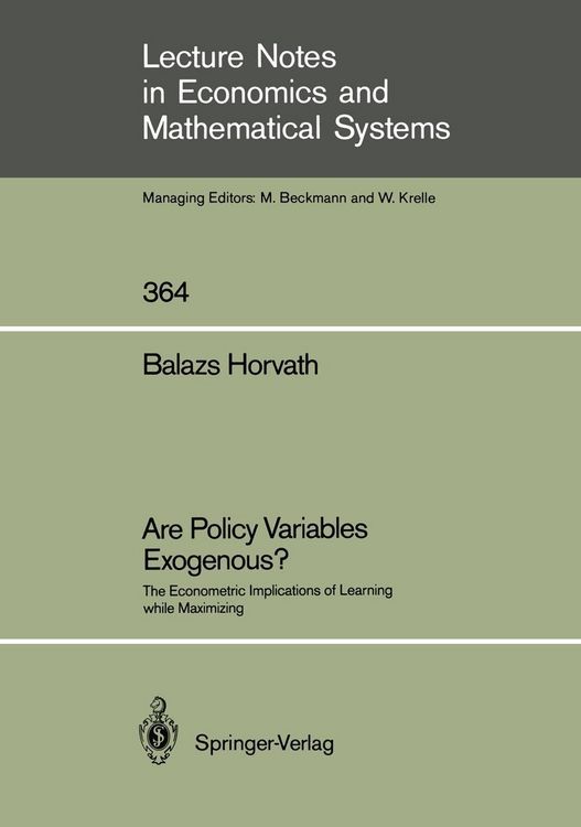 Produktbild: Are Policy Variables Exogenous?