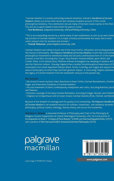 Produktbild: The Palgrave Handbook of German Idealism