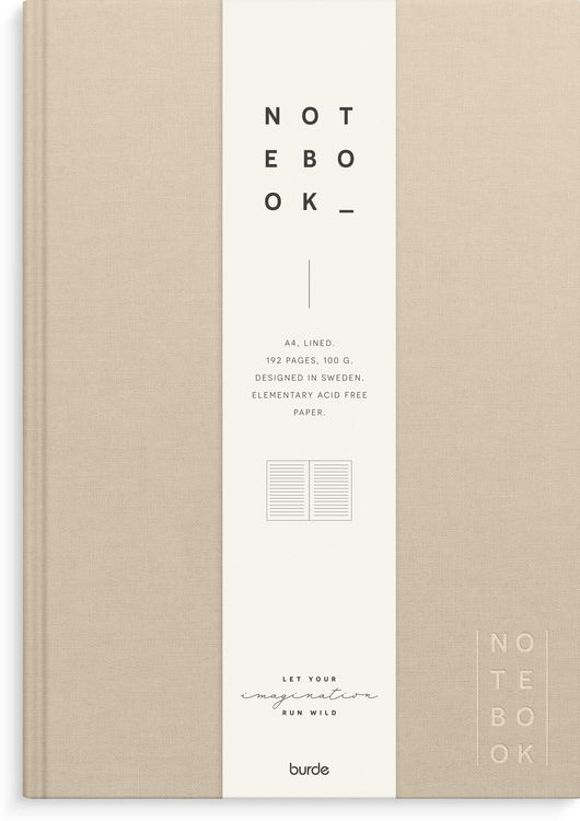 Produktbild: Burde Notizbuch Textil beige liniert A4