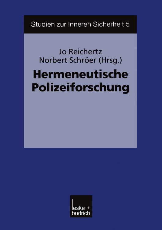 Produktbild: Hermeneutische Polizeiforschung