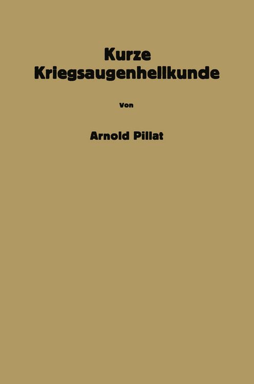 Produktbild: Kurze Kriegsaugenheilkunde