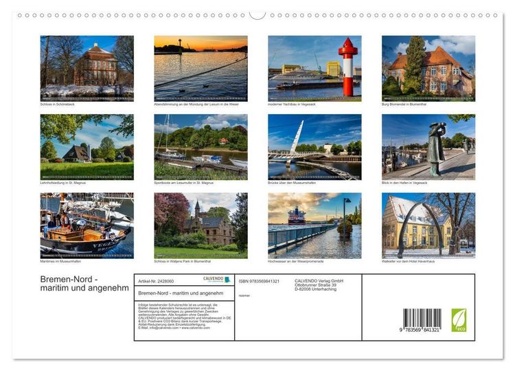 Produktbild: Bremen-Nord - maritim und angenehm (hochwertiger Premium Wandkalender 2027 DIN A2 quer), Kunstdruck in Hochglanz