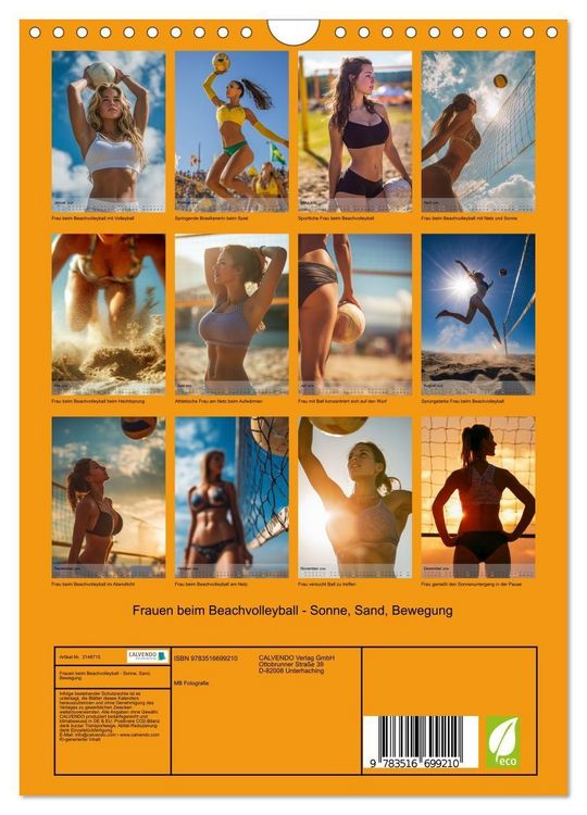 Produktbild: Frauen beim Beachvolleyball - Sonne, Sand, Bewegung (Wandkalender 2026 DIN A4 hoch), CALVENDO Monatskalender