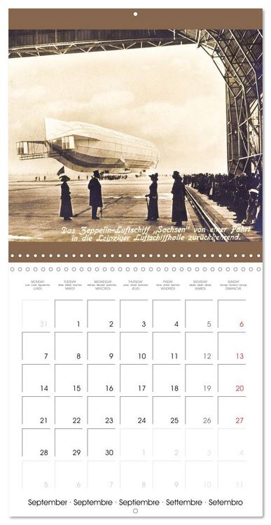 Produktbild: Airships &ndash; Zeppelins on historic postcards (Wall Calendar 2026 12 &times; 12 Inch) CALVENDO 12 Month Wall Calendar