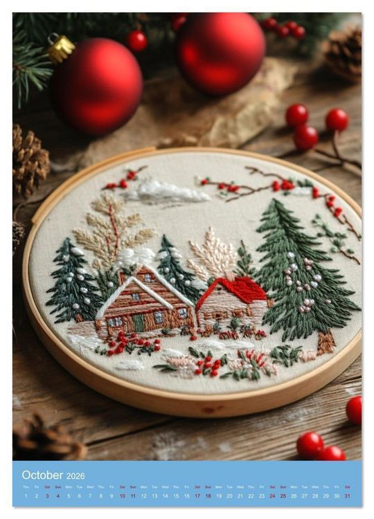 Produktbild: Elegance in Embroidery (Wall Calendar 2026 DIN A3 portrait), CALVENDO 12 Month Wall Calendar