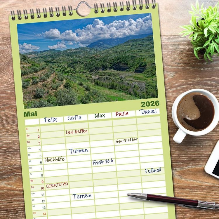 Produktbild: Familienplaner 2026 - Albanien. Eine Entdeckungsreise. mit 5 Spalten (Wandkalender, 21 x 45 cm) CALVENDO