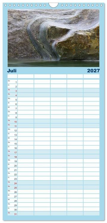 Produktbild: Familienplaner 2027 - Farben und Formen der Verzasca mit 5 Spalten (Wandkalender, 21 x 45 cm) CALVENDO