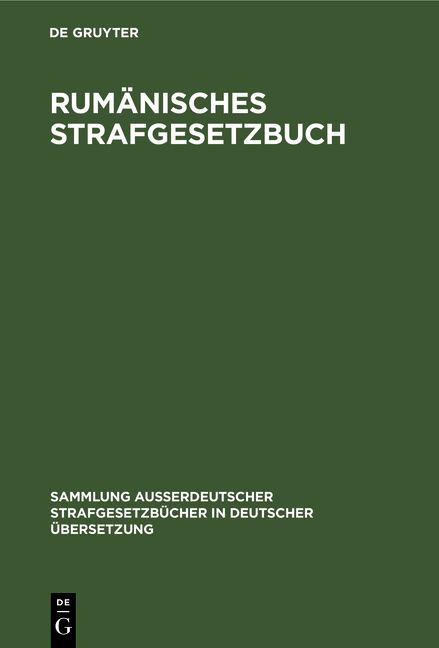 Produktbild: Rum&auml;nisches Strafgesetzbuch