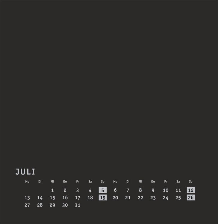 Produktbild: Premium-Bastelkalender schwarz groß 2026