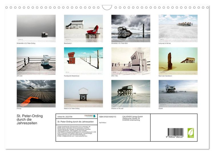 Produktbild: St. Peter-Ording durch die Jahreszeiten (Wandkalender 2026 DIN A3 quer), CALVENDO Monatskalender