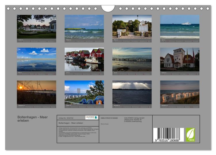 Produktbild: Boltenhagen - Meer erleben (Wandkalender 2026 DIN A4 quer), CALVENDO Monatskalender