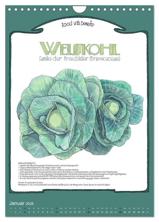 Produktbild: Food with Benefits (Wandkalender 2026 DIN A4 hoch), CALVENDO Monatskalender