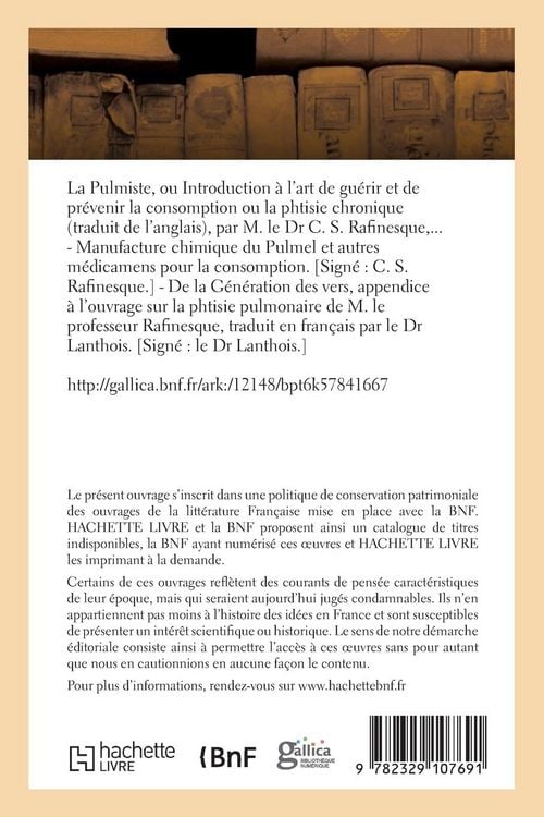 Produktbild: La Pulmiste ou Introduction &agrave; l'art de gu&eacute;rir et de pr&eacute;venir la consomption ou la phtisie chronique