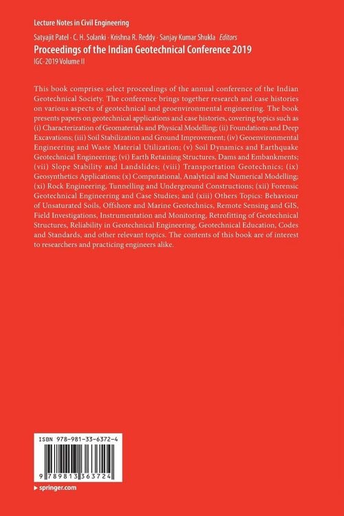Produktbild: Proceedings of the Indian Geotechnical Conference 2019