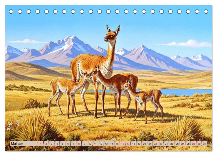 Produktbild: S&uuml;damerikas Tiere wie aus alten B&uuml;chern (Tischkalender 2027 DIN A5 quer), CALVENDO Monatskalender