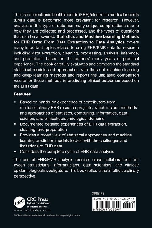 Produktbild: Statistics and Machine Learning Methods for EHR Data