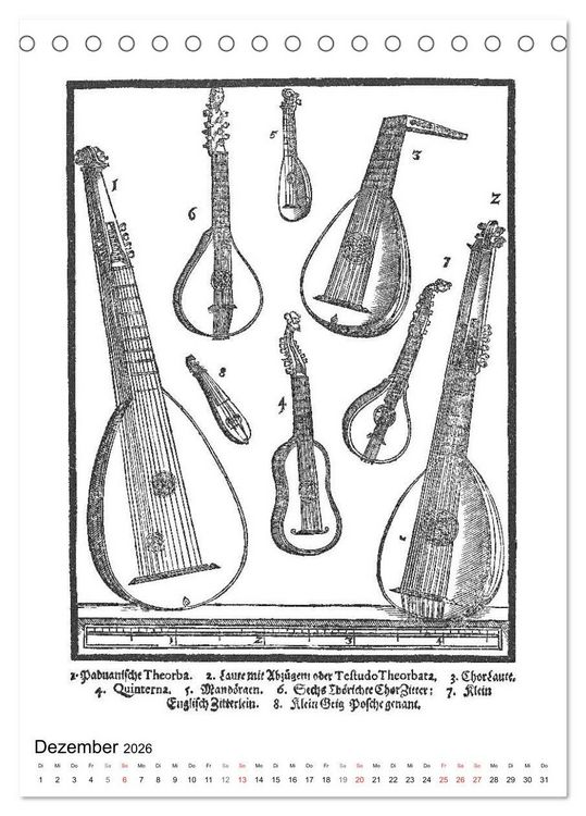 Produktbild: Michael Praetorius Syntagma Musicum (Tischkalender 2026 DIN A5 hoch), CALVENDO Monatskalender