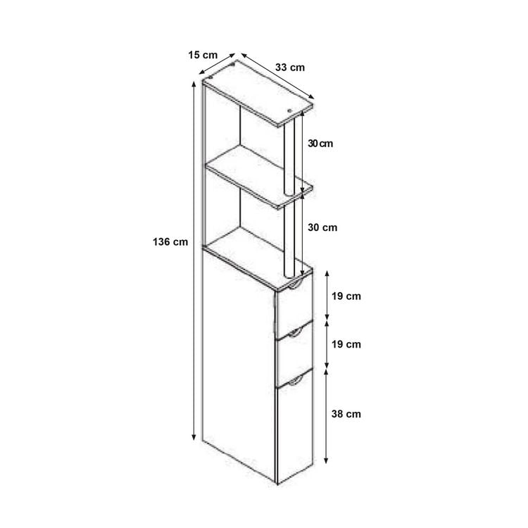 Produktbild: HTI-Living Raumteilerregal 136 cm Thekla Beton