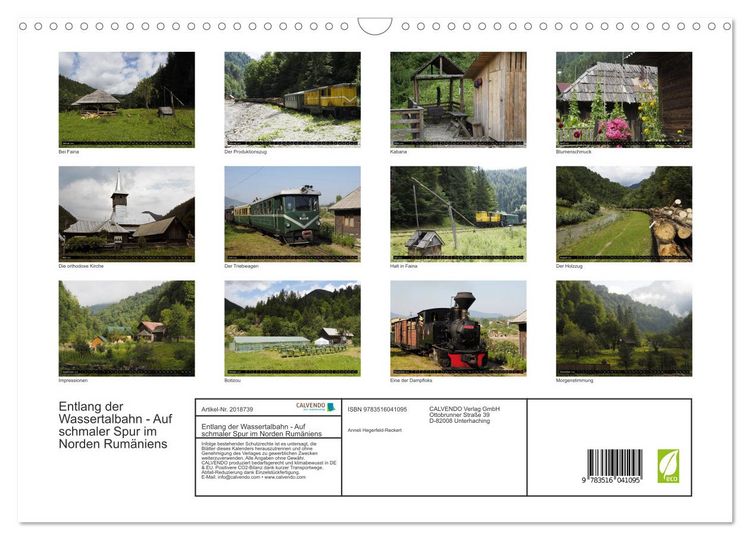 Produktbild: Entlang der Wassertalbahn - Auf schmaler Spur im Norden Rum&auml;niens (Wandkalender 2026 DIN A3 quer), CALVENDO Monatskalender