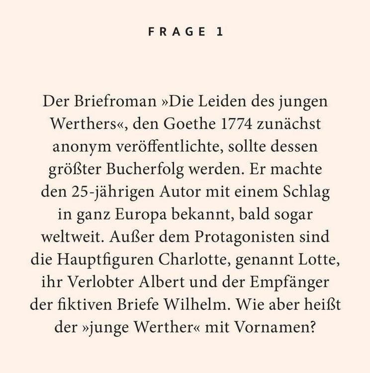 Produktbild: Goethe-Quiz