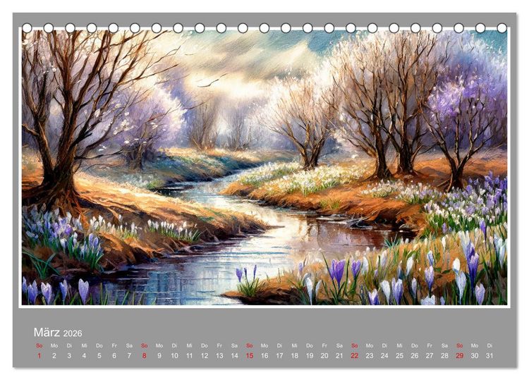Produktbild: Landschaften im Jahreskreis (Tischkalender 2026 DIN A5 quer), CALVENDO Monatskalender