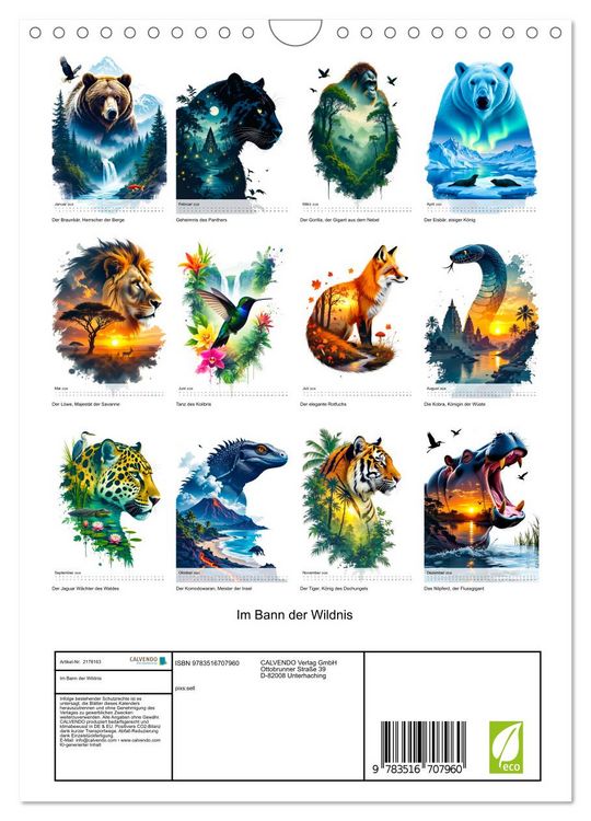 Produktbild: Im Bann der Wildnis (Wandkalender 2026 DIN A4 hoch), CALVENDO Monatskalender