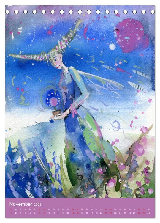 Produktbild: Im Elfenreich- Zauber und Magie der Elfen in sch&ouml;nen Aquarellen (Tischkalender 2026 DIN A5 hoch), CALVENDO Monatskalender
