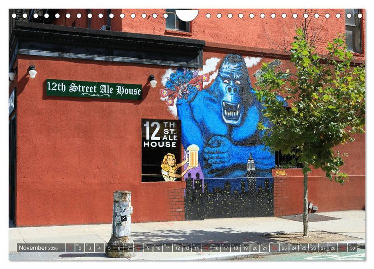 Produktbild: Stra&szlig;enkunst in New York - Graffiti und Murals (Wandkalender 2026 DIN A4 quer), CALVENDO Monatskalender