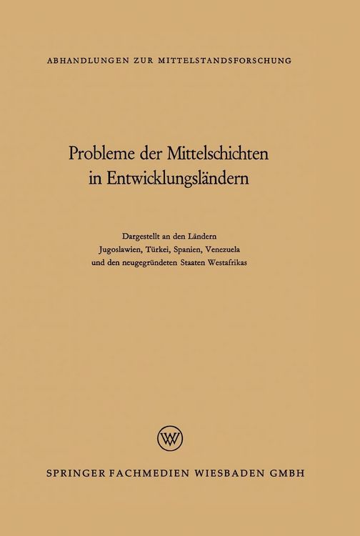 Produktbild: Probleme der Mittelschichten in Entwicklungsl&auml;ndern