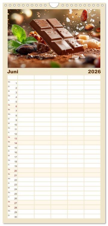 Produktbild: Familienplaner 2026 - Sch&auml;tze der Confiserie Kunst mit 5 Spalten (Wandkalender, 21 x 45 cm) CALVENDO