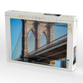 Produktbild: CALVENDO Puzzle Brooklyn Bridge - Br&uuml;cke in eine neue Welt | 1000 Teile Lege-Gr&ouml;&szlig;e 64x48cm Foto-Puzzle f&uuml;r gl&uuml;ckliche Stunden