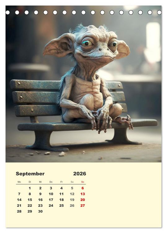Produktbild: Kleine Gangster. Lustige Monster im Alltag (Tischkalender 2026 DIN A5 hoch), CALVENDO Monatskalender