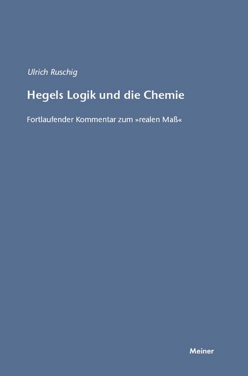 Produktbild: Hegels Logik und die Chemie