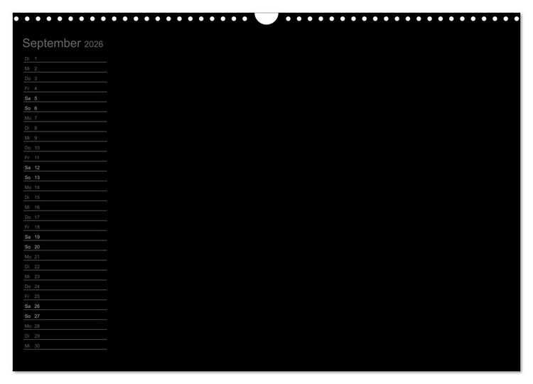 Produktbild: Bastel-Geburtstagskalender schwarz / Geburtstagskalender (Wandkalender 2026 DIN A3 quer), CALVENDO Monatskalender