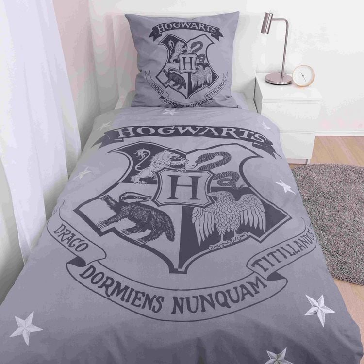 Produktbild: Harry Potter 4474456050 - Bettw&auml;sche grau - Aktion, 80x80 cm + 135x200 cm, 100% Baumwolle