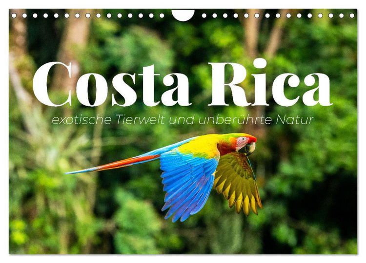 Produktbild: Costa Rica - exotische Tierwelt und unber&uuml;hrte Natur (Wandkalender 2026 DIN A4 quer), CALVENDO Monatskalender