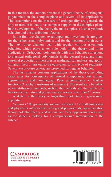Produktbild: General Orthogonal Polynomials