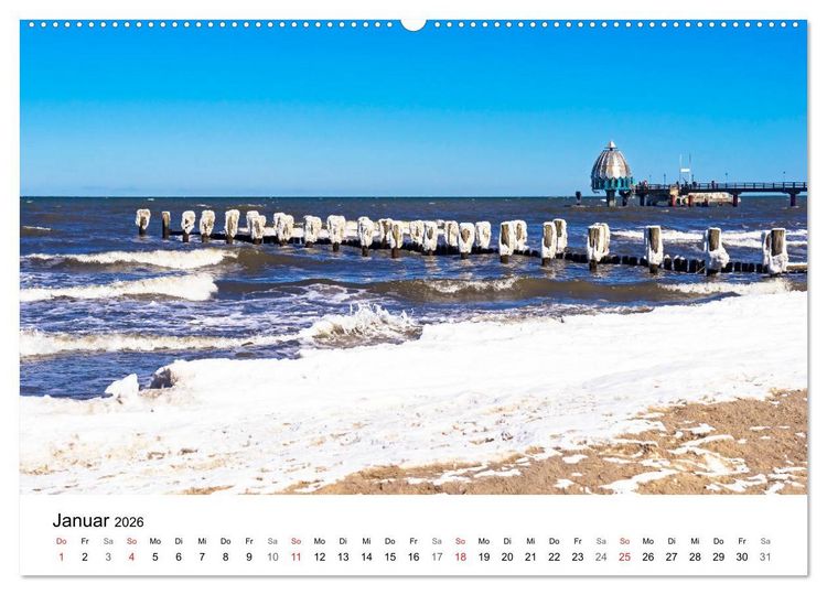 Produktbild: STRANDLUST: Fischland-Dar&szlig;-Zingst (hochwertiger Premium Wandkalender 2026 DIN A2 quer), Kunstdruck in Hochglanz