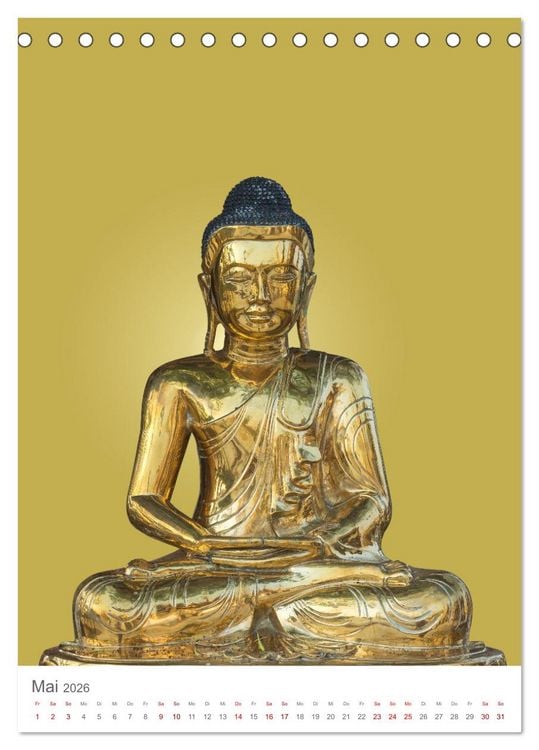 Produktbild: Buddha tr&auml;gt Gold (Tischkalender 2026 DIN A5 hoch), CALVENDO Monatskalender