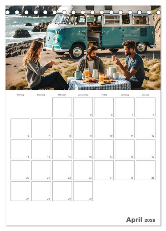 Produktbild: Dein Campingplaner - KI generierte Campingtr&auml;ume (Tischkalender 2026 DIN A5 hoch), CALVENDO Monatskalender