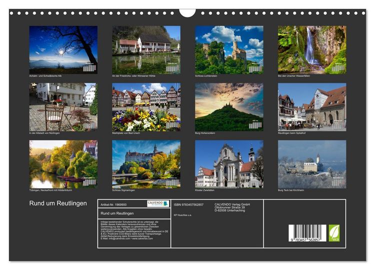 Produktbild: Rund um Reutlingen (Wandkalender 2026 DIN A3 quer), CALVENDO Monatskalender