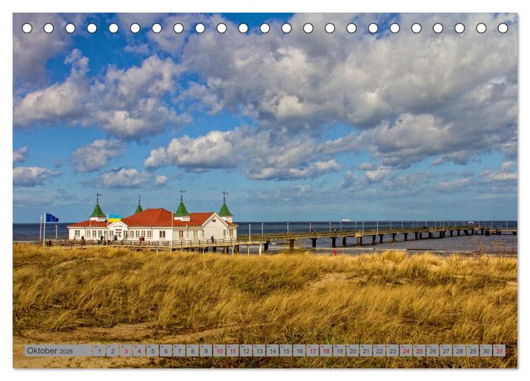 Produktbild: Das Kaiserbad Ahlbeck &ndash; Augenblicke eines Apriltages von der Ostseeinsel Usedom (Tischkalender 2026 DIN A5 quer), CALVENDO Monatskalender