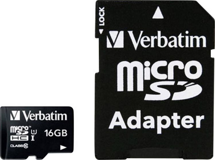 Produktbild: VERBATIM Micro SDHC-SDXC 16GB mit SD-Adapter