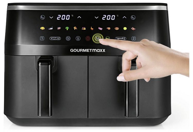 Produktbild: GourmetMaxx 16818 Hei&szlig;luft-Fritteuse 12l 2800W Antihaftbeschichtung, BPA-frei, Cool-Touch-Geh&auml;use, digitaler Timer, Grillfunktion