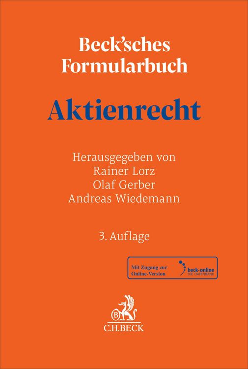 Produktbild: Beck'sches Formularbuch Aktienrecht