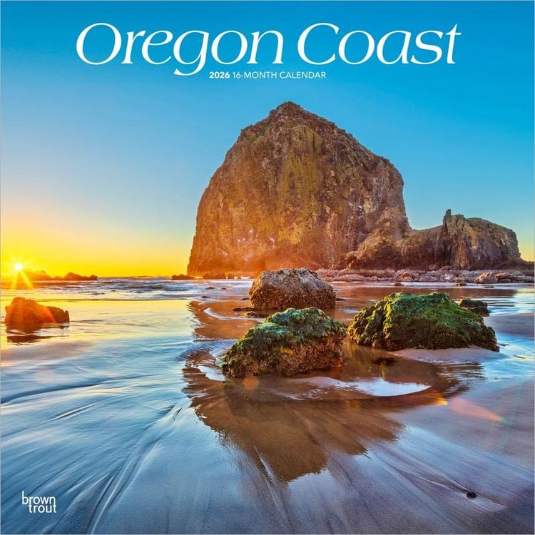 Produktbild: Oregon Coast 2026 12 X 24 Inch (Hanging) Monthly Square Wall Calendar Plastic-Free