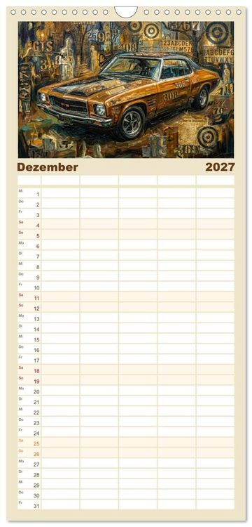 Produktbild: Familienplaner 2027 - Steroide auf vier R&auml;dern mit 5 Spalten (Wandkalender, 21 x 45 cm) CALVENDO