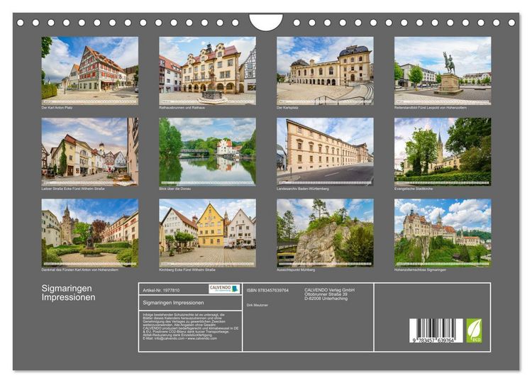 Produktbild: Sigmaringen Impressionen (Wandkalender 2026 DIN A4 quer), CALVENDO Monatskalender